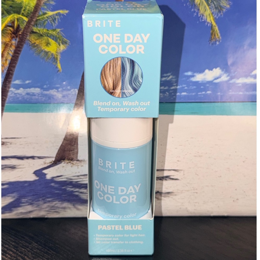 Brite One Day Color Temporary Hair Dye Mousse Pastel Blue Cruelty Free NEW